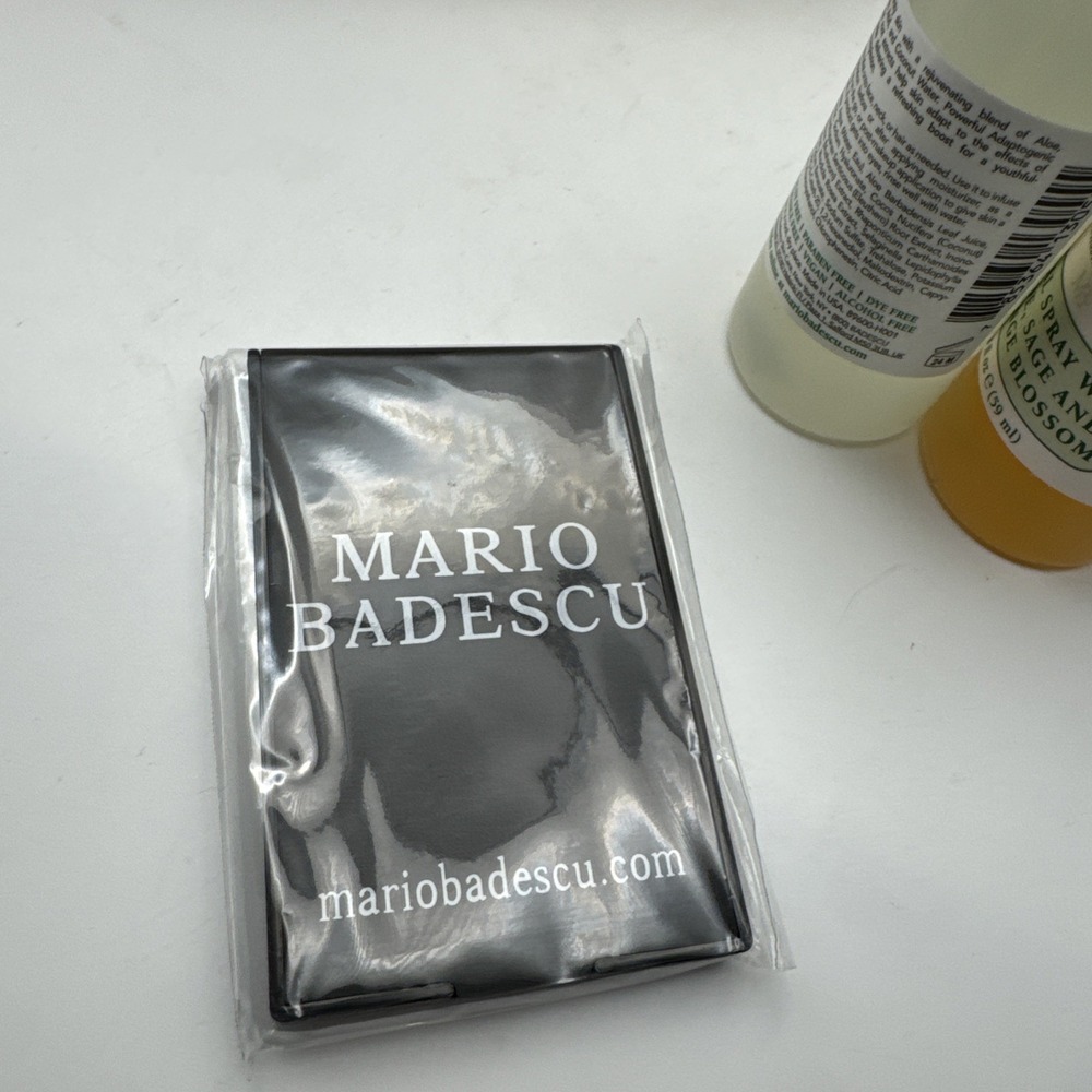 Mario Badescu Skin Care 5 Mini Mist Bottles Plus Bonus 3 Bags & Mirror! - Picture 5 of 6